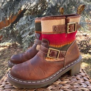 Dr. Martens X Pendleton Biker Moto Leather Boots